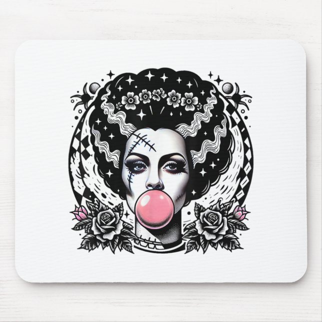 Bride Of Frankenstein Bubblegum Monster Halloween  Mouse Pad (Front)
