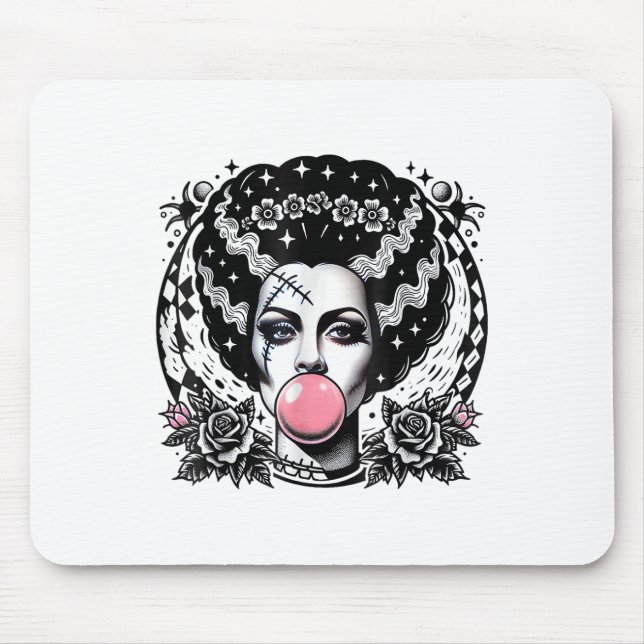 Bride Of Frankenstein Bubblegum Monster Halloween  Mouse Pad (Front)