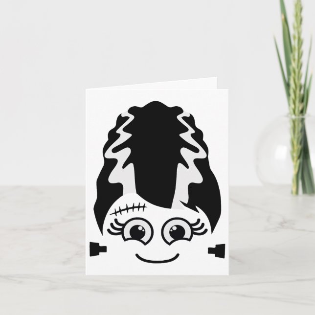 Bride Of Frankenstein Cute Monster Halloween Costu Card (Front)