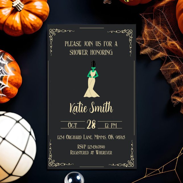 Bride of Frankenstein Halloween Bridal Shower Invitation (Creator Uploaded)