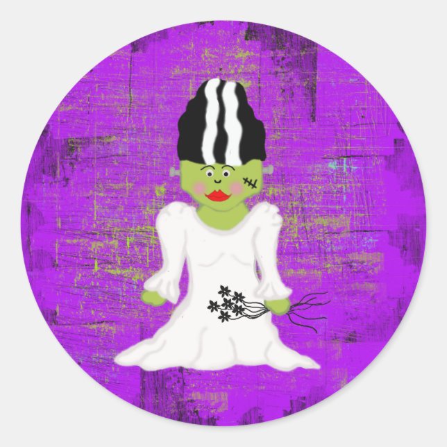 Bride Of Frankenstein Halloween Envelope Seals (Front)