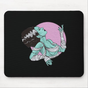 Bride Of Frankenstein Halloween Retro Pink Mouse Pad