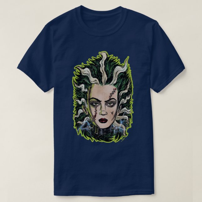 Bride of Frankenstein Horror Animation Pop Surreal T-Shirt (Design Front)