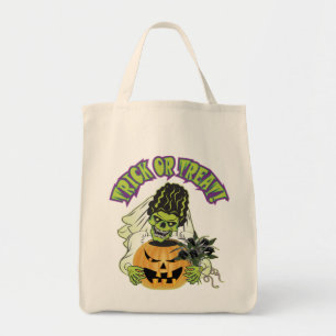 Bride of Frankenstein Skull Tote Bag