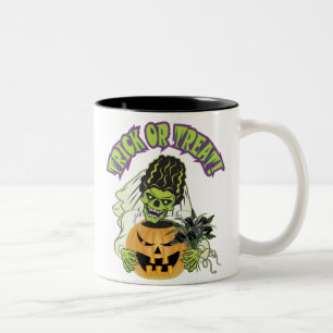 Bride of Frankenstein Skull Two-Tone Coffee Mug
