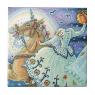 BRIDE OF SLEEPY HOLLOW, UNICORN PALOMINO UNICORN CERAMIC TILE
