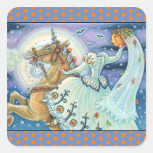 BRIDE OF SLEEPY HOLLOW, UNICORN STICKERS SHEET Squ