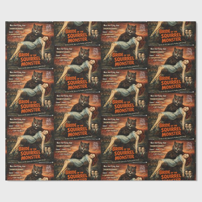 Bride of the Squirrel Monster Parody Wrapping Paper (Flat)