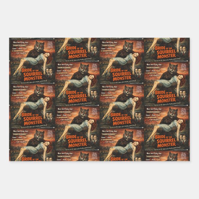 Bride of the Squirrel Monster Wrapping Paper Sheet (Front)