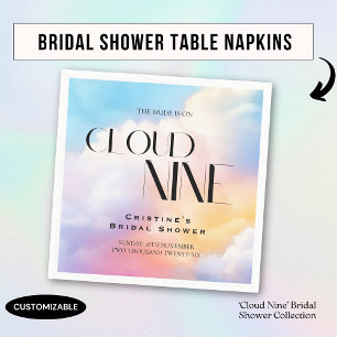 Bride on cloud 9 Colourful Pastel Bridal Shower  Napkin