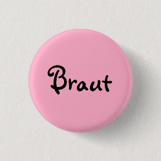 Bride on pink 3 cm round badge