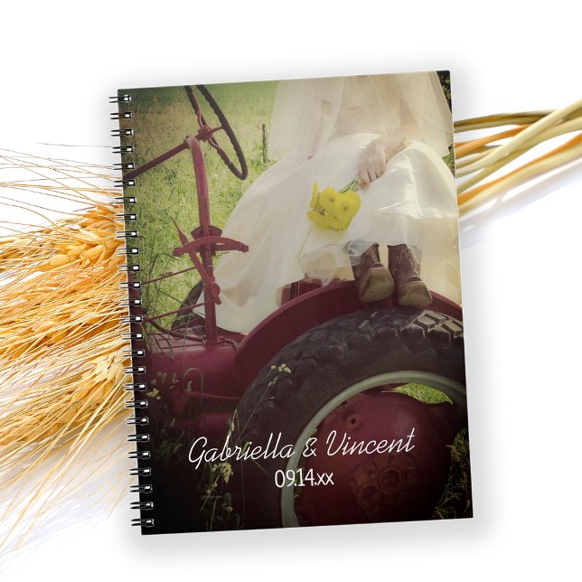 Bride on Red Tractor Country Farm Wedding Notebook (Creator Uploaded)