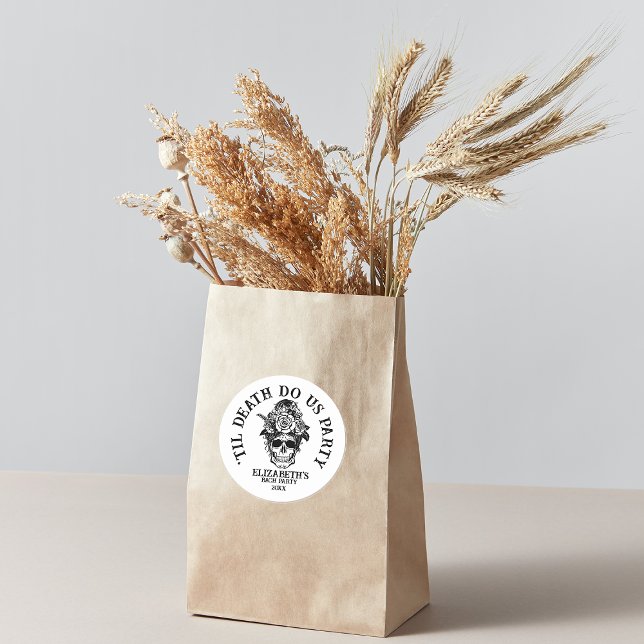 Bride or Die Bachelorette Party Customised Bridal Classic Round Sticker (Creator Uploaded)