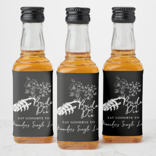 Bride or Die Gothic Heart Bachelorette Party  Liquor Bottle Label