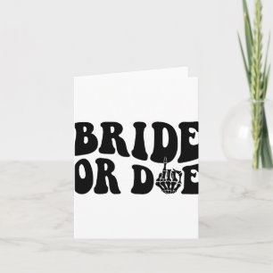 Bride Or Die Groovy Halloween Bachelorette Matchin Card