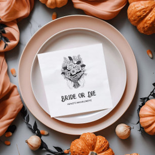 Bride or Die Halloween Bachelorette Party Napkin