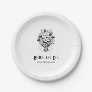 Bride or Die Halloween Bachelorette Party Paper Plate
