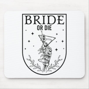 Bride Or Die Spooky Season Halloween Wedding Bache Mouse Pad
