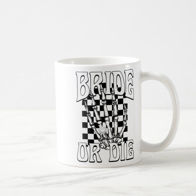 Bride Or Die Team Bride Gothic Halloween Bachelore Coffee Mug (Right)