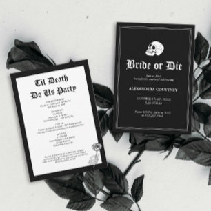 Bride or Die Til Death Do Us Party Bachelorette Invitation