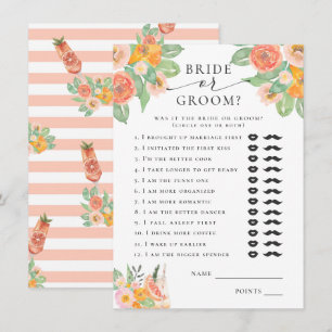 Bride or Groom Bright Cocktail Bridal Game Enclosure Card