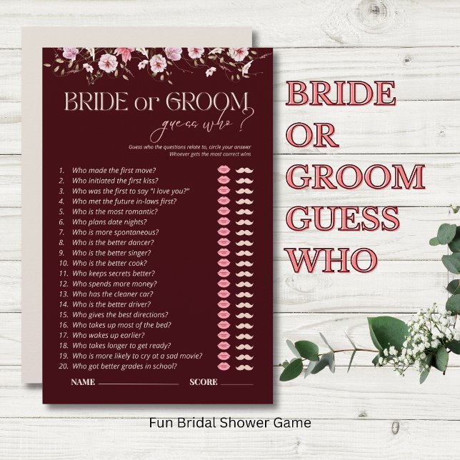Bride or Groom Guess Who Game | Bride in Bloom  (Creator Uploaded)