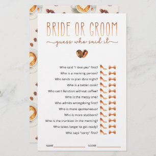 Bride or Groom Guess Who Said It Game