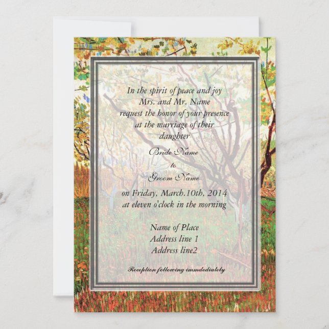 Bride parents' invitation, Orchard in Blossom Invitation (Front)