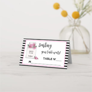 BRIDE Parisian Couture Fair Lady Shower Party Place Card