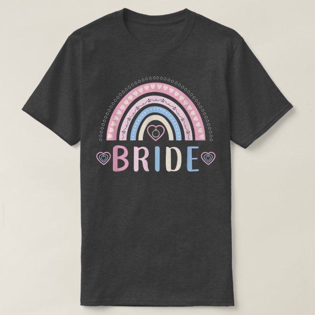 Bride Pastel Boho Rainbow  T-Shirt (Design Front)