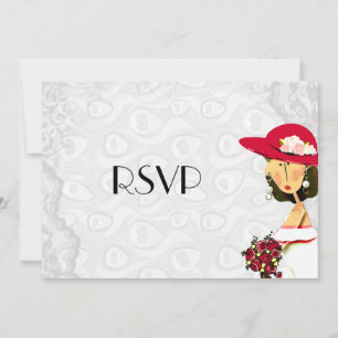 Bride Peacock Feathers Wedding RSVP Invitation