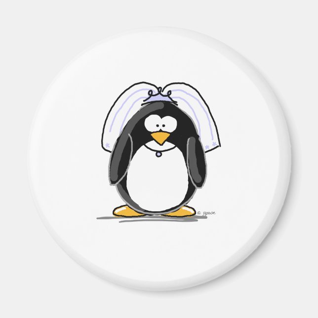 Bride Penguin Magnet (Front)