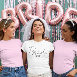 Bride Personalised Bachelorette   Custom Name T-Shirt