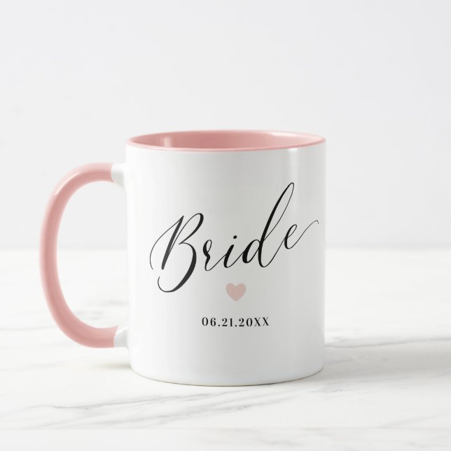 Bride Personalised Script Wedding Gift Mug (Left)