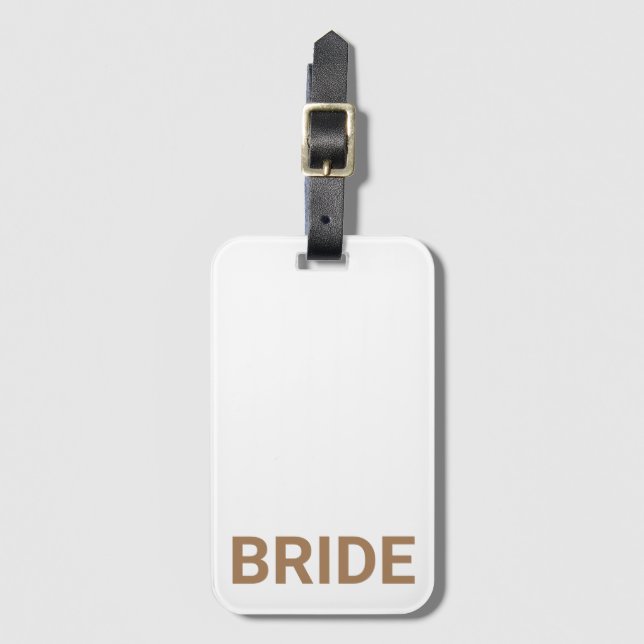 Bride Personalized Simple Modern Luggage Tag (Front Vertical)