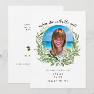 Bride Photo Before She Walks Bridal Shower II Invi Invitation