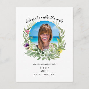 Bride Photo Before She Walks Bridal Shower Postcard