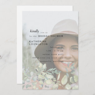 Bride Photo Foliage Bridal Shower Invitation