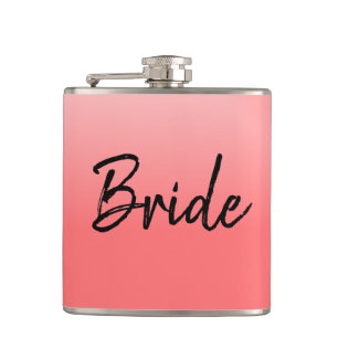 Bride Pink and Black Hip Flask