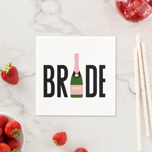 Bride Pink Champagne Bachelorette  Napkin (Insitu)