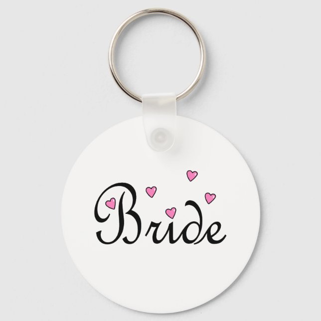 Bride Pink Hearts Key Ring (Front)