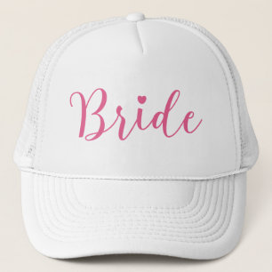 Bride Pink Script Simple & Elegant Trucker Hat