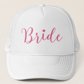 Bride Pink Script Simple & Elegant Trucker Hat