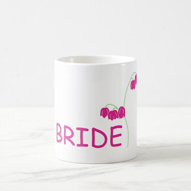 Bride Pink Snowdrops Floral Coffee Mug (Center)