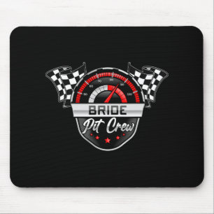 Bride Pit Crew Race Car Birthday Party Matching Fa Mouse Pad