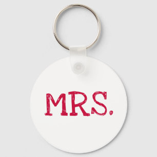Bride Red Text Mrs. Key Ring