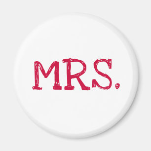 Bride Red Text Mrs. Magnet