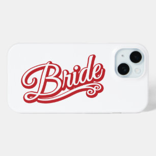 Bride red/white on white iPhone 15 case