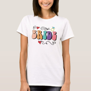 Bride Retro Bachelorette Colourful T-Shirt
