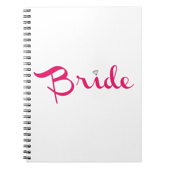 Bride Retro Script Hot Pink Notebook (Front)
